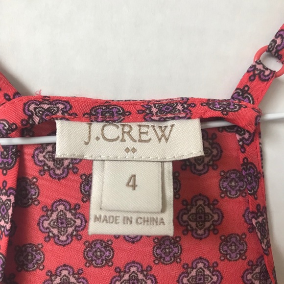 J Crew geometric print racer back top, size 4 - Picture 4 of 6